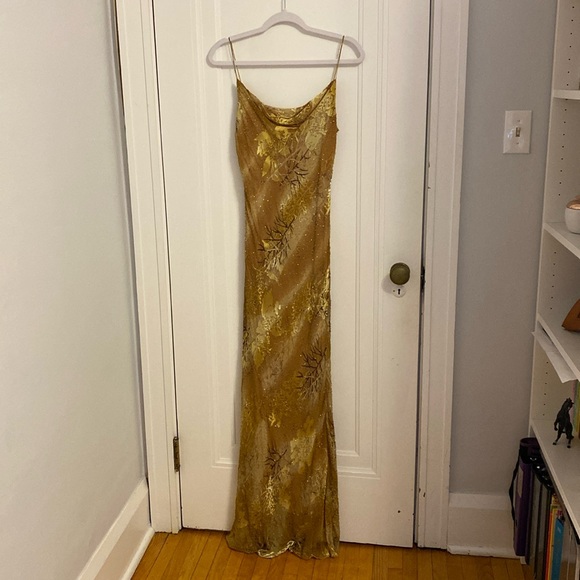 Gold Slip Dress Gown - Picture 1 of 6